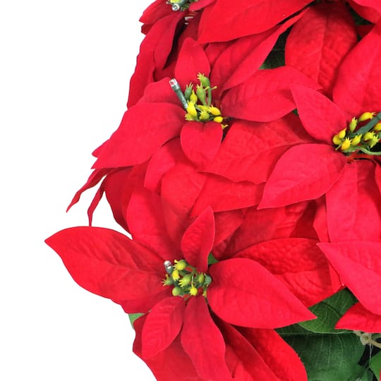 22" Pre-Lit Artificial Potted Poinsettia